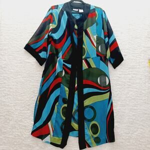 Kimono Swim Cover Up Beach Coastal Grandma Y2K Patchwork Indie Whimsycore Flowy